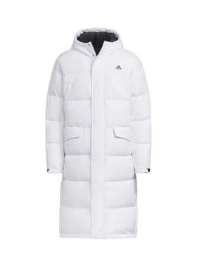 adidas LONG DOWN Puffy Jacket 字母Logo印花运动休闲连帽IV7559