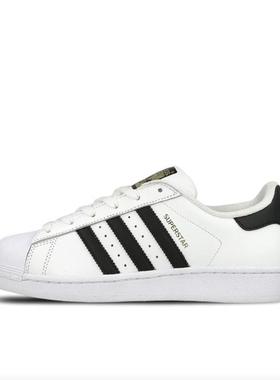 阿迪达斯SUPERSTARJ贝壳头金标经典款防滑耐磨低帮板鞋白黑FU7712