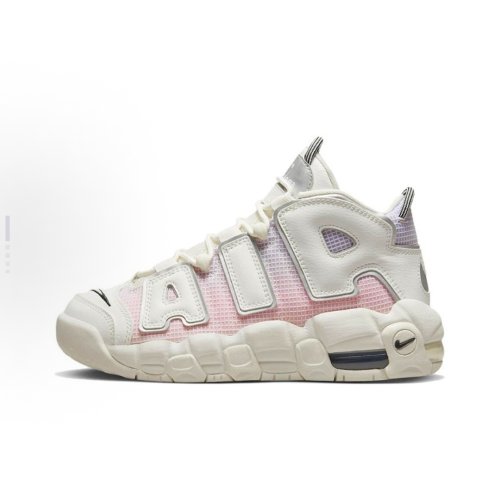 Nike Air More Uptempo 皮革中帮 儿童篮球鞋 粉白渐变DQ0514-100