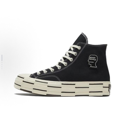 Brain Dead x Converse 1970s厚底高帮帆布鞋男女同款黑白170549C
