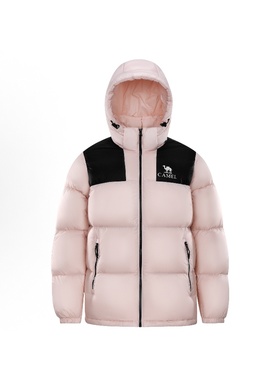 CAMEL骆驼 小太阳 石墨烯自发热连帽面包服短款羽绒服A33CAPN163E