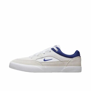Nike MALOR 时尚薄底 低帮 板鞋 男女同款 白蓝FV6064-100