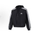 女款 StripesLOGO防风透气连帽夹克外套 黑色JZ2162 adidas