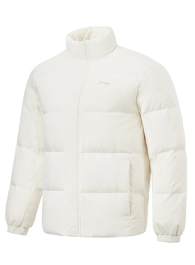 LiNing李宁 健身系列 FW23 纯色立领防泼水短款羽绒服AYMT105-1