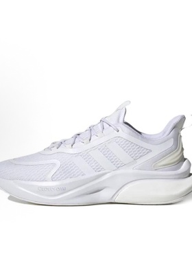 adidas Alphabounce+透气 低帮 休闲跑步鞋 男款 白色HP6143