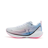 毛月蓝 特步 976119110080新白色 跑步鞋 荧光樱粉 竞速360X