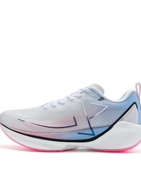 特步 竞速360X 跑步鞋 976119110080新白色/毛月蓝/荧光樱粉