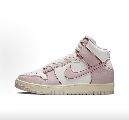 Nike Dunk High 1985 pink denim 复古  男女同款 白粉DQ8799-100