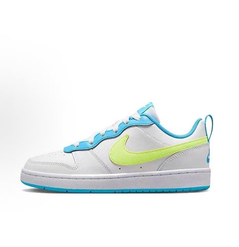 Nike Court Borough Low 2 皮革 低帮 儿童板鞋 白黄蓝BQ5448-122