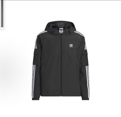 adidas originals Stag Track 连帽夹克外套 男女同款 黑色KB1945