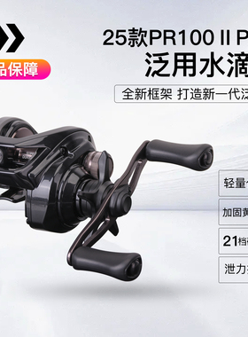 DAIWA达亿瓦25新款正品PR100入门泛用左右手水滴轮黑色远投路亚轮