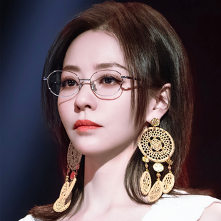 张靓颖同款银色小框眼镜近视女度数可配高级感素颜金丝纯欲眼睛框