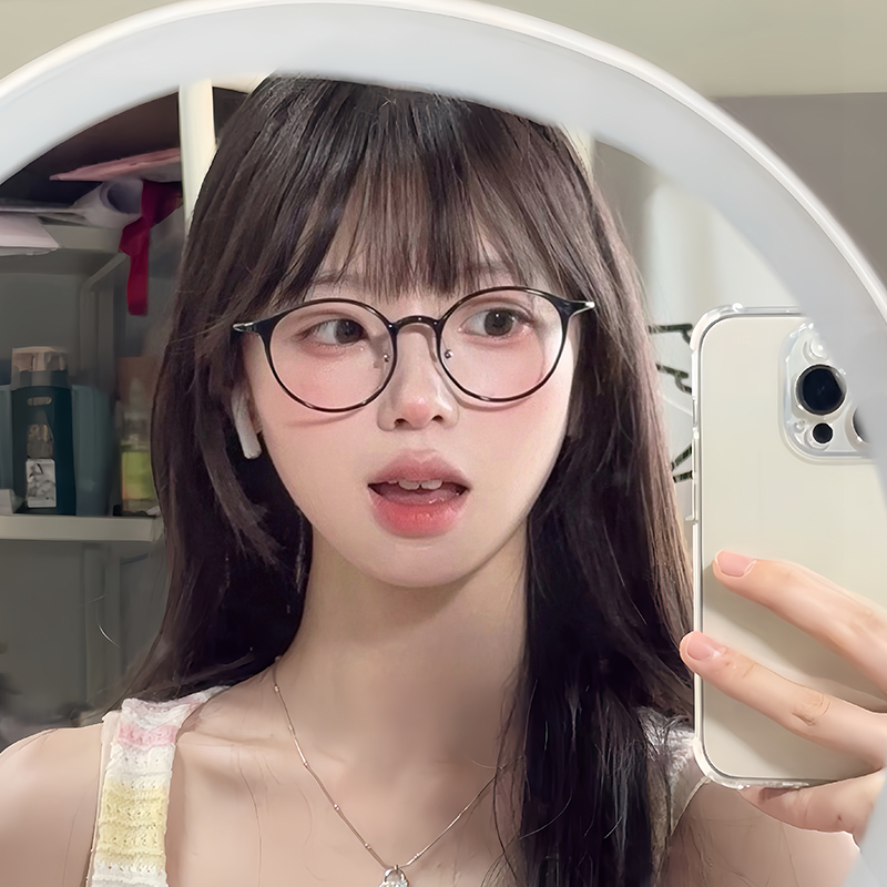 素颜神器黑框近视眼镜女高级感