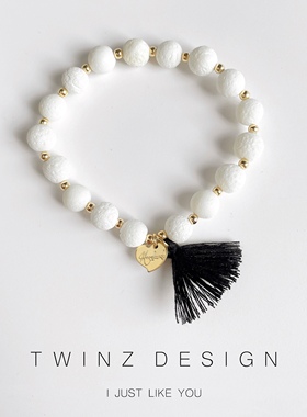 听之◆独家原创设计珊瑚礁桃心爱心特色手链18K厚镀金 流苏可拆卸