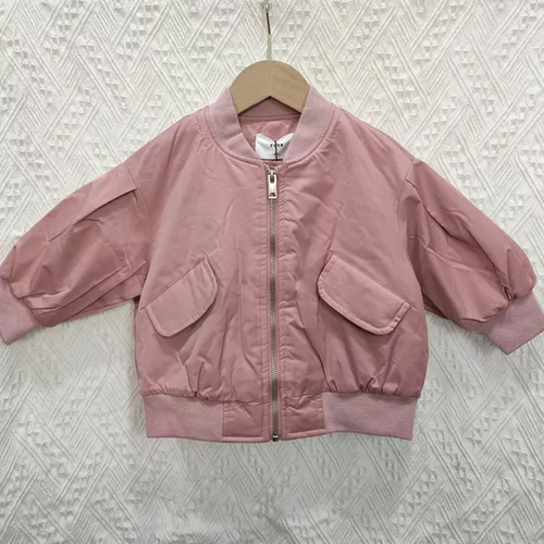 ycyp品牌童装深秋冬女小童百搭棒球服棉衣外套纯色夹克棉服休闲