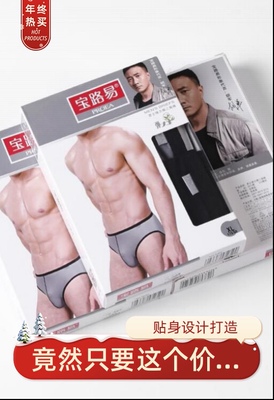 5059宝路易男士三角内裤u凸设计弹力棉单层贴身抗菌棉内裤2条装