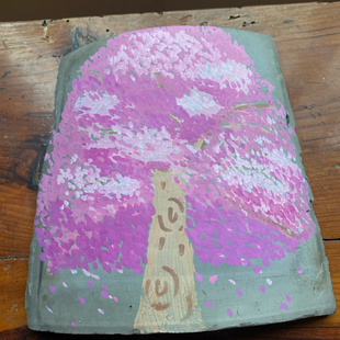 瓦片上手绘旧瓦上画画百年老瓦丙烯马克笔已画画好成品定制