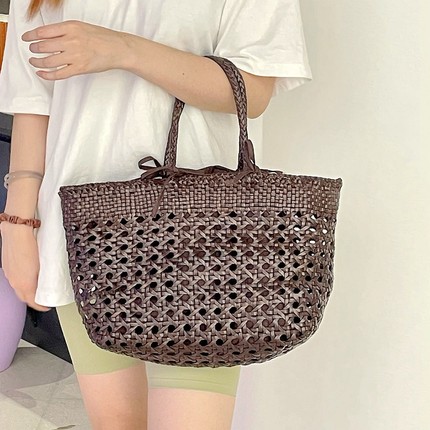 Dragon diffusion8923手工牛皮镂空编织包法式文艺复古单肩包女