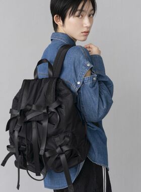 casselini[新品现货]尼龙蝴蝶结双肩包小众设计师女包大容量女包