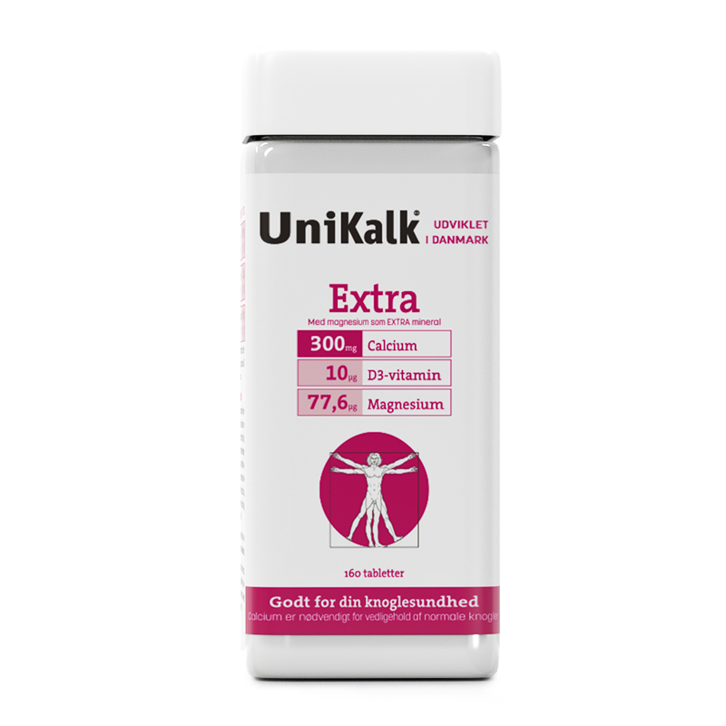 丹麦Unikalk成人钙镁片中老年男女补钙运动钙片维生素D3钙160粒