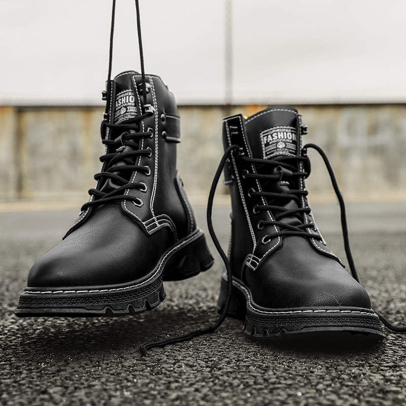 가을 마틴 부츠 남성용 하이 탑 영국 작업복 대황 부츠 남성용 야외 미끄럼 방지 내마모성 사막 전투 부츠 겨울