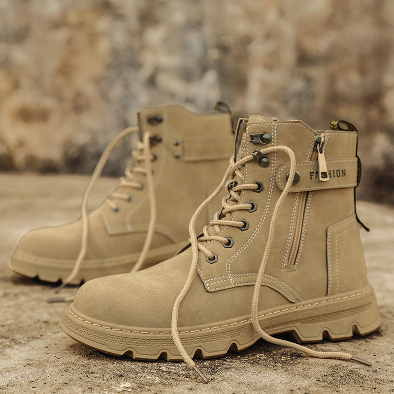 가을 마틴 부츠 남성용 하이 탑 영국 작업복 대황 부츠 남성용 야외 미끄럼 방지 내마모성 사막 전투 부츠 겨울