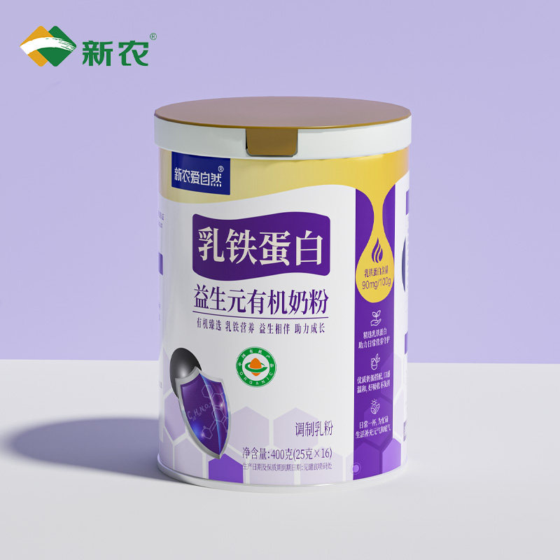 【预售】新农乳铁蛋白益生元有机奶粉 牛奶粉 400g/罐