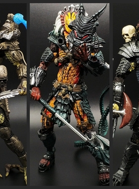 铁血战士手办模型AVP异形狗凯尔特长老独狼可动人偶电影摆件 迷失