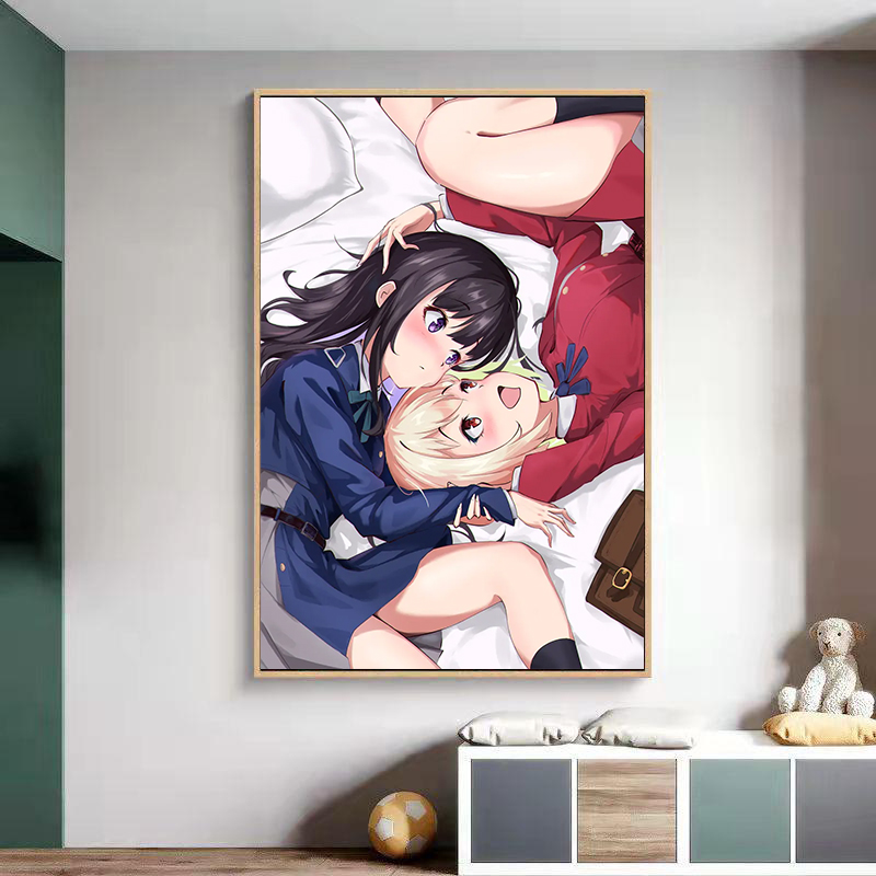品都卡通动漫千束泷奈情头DIY数字油画手工填色家居装饰画挂画