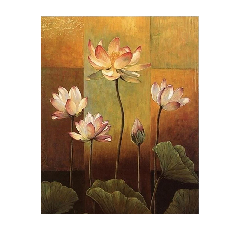品都新中式古典荷花diy数字挂画