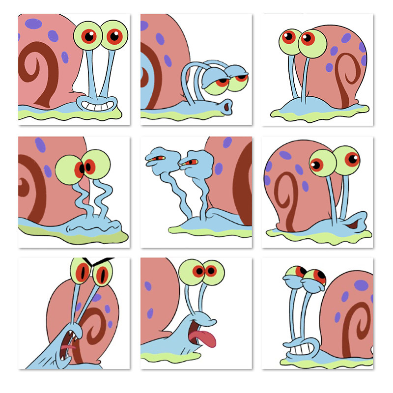 卡通动画海绵宝宝小蜗 diy数字油画减压填色彩画儿童房装饰画