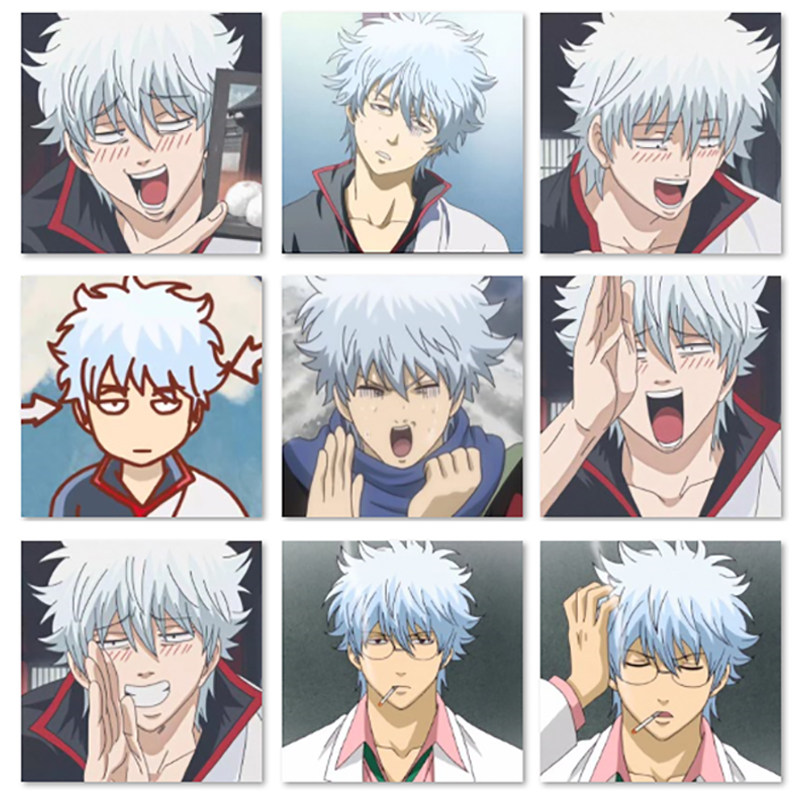 银魂坂田银时人物头像diy数字油画手工填色手绘卡通动漫画