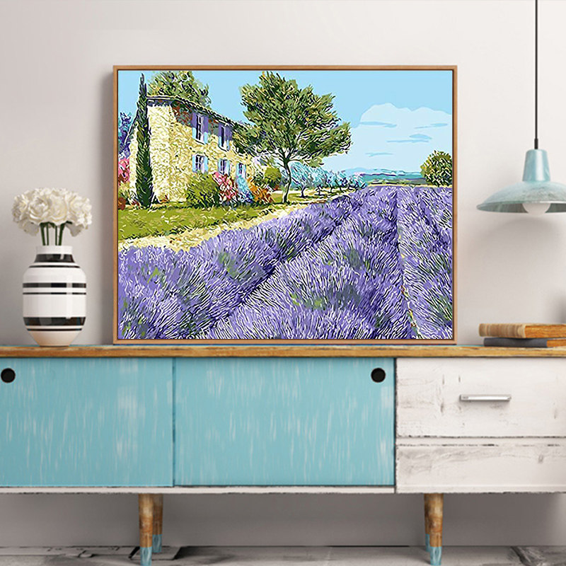 品都 薰衣草田瀑布热气球diy数字油画手绘填色家居酒店装饰画挂画在类目 家居饰品, 装饰画, DIY/数字油画中 - 来自Buy2taobao.com提供专业的淘宝代购服务