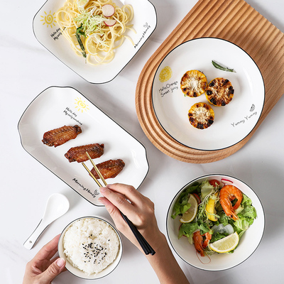 泰留恋碗碟套装家用陶瓷碗筷个性盘子饭碗汤碗北欧餐具组合创意碗