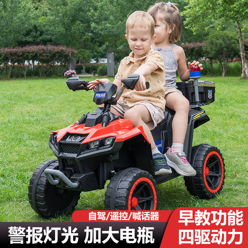 【双人座警车沙滩车带喊话器】