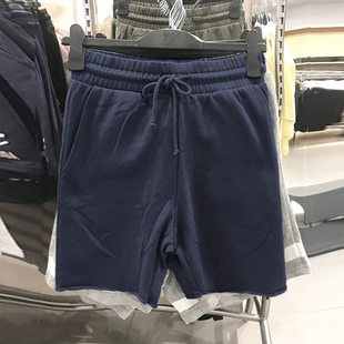 休闲宽松抽绳卷边运动短裤 2026夏装 舒适百搭松紧腰五分裤 男装 新款