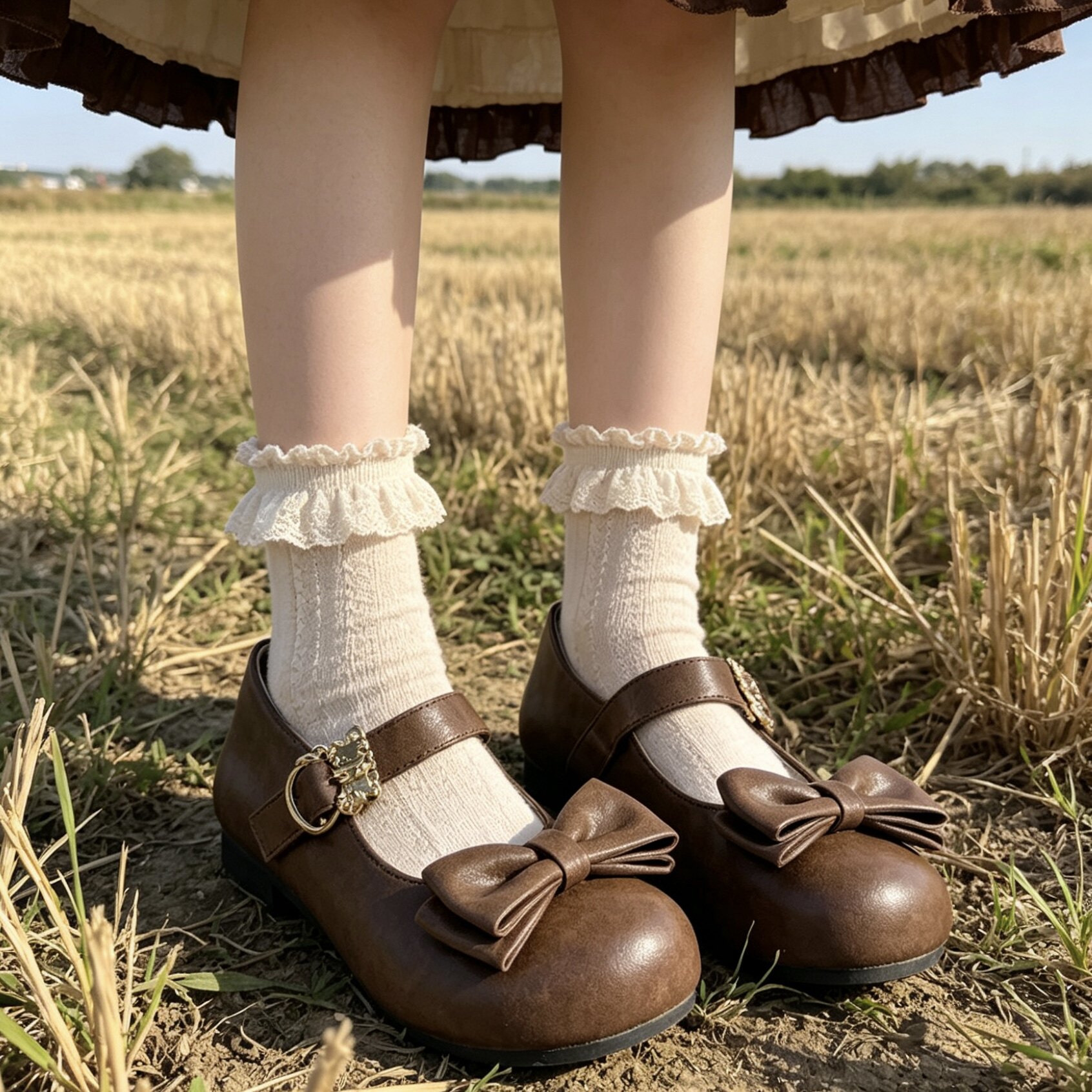 原创lolita百搭低跟软底JK女鞋
