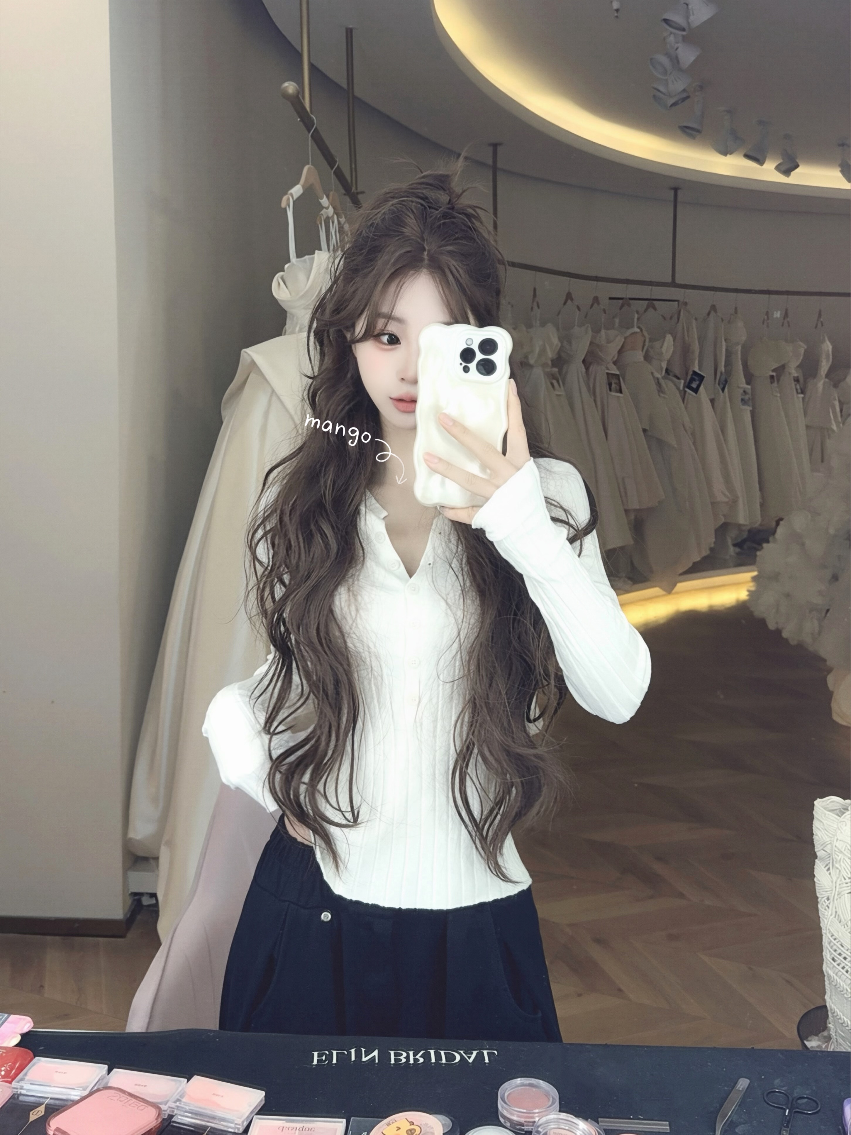 LISEYEN设计师款 竖坑条V领打底针织衫女秋修身显瘦内搭简约上衣