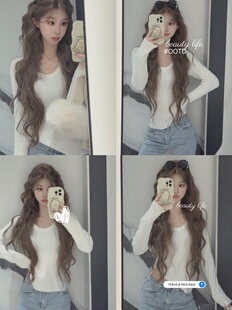 LISEYEN设计师款 chao好穿!本期推荐柔软弹力圆领打底衫修身上衣