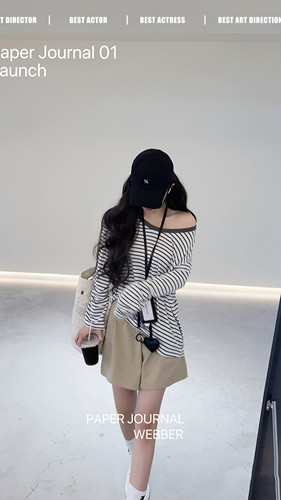 LISEYEN设计师款 含莱赛尔天丝Q弹坠感条纹T恤女夏季 轻薄弹力大