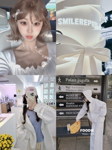 LISEYEN设计师原创灰色 白灰色带帽拉链宽松卫衣女秋季休闲外套