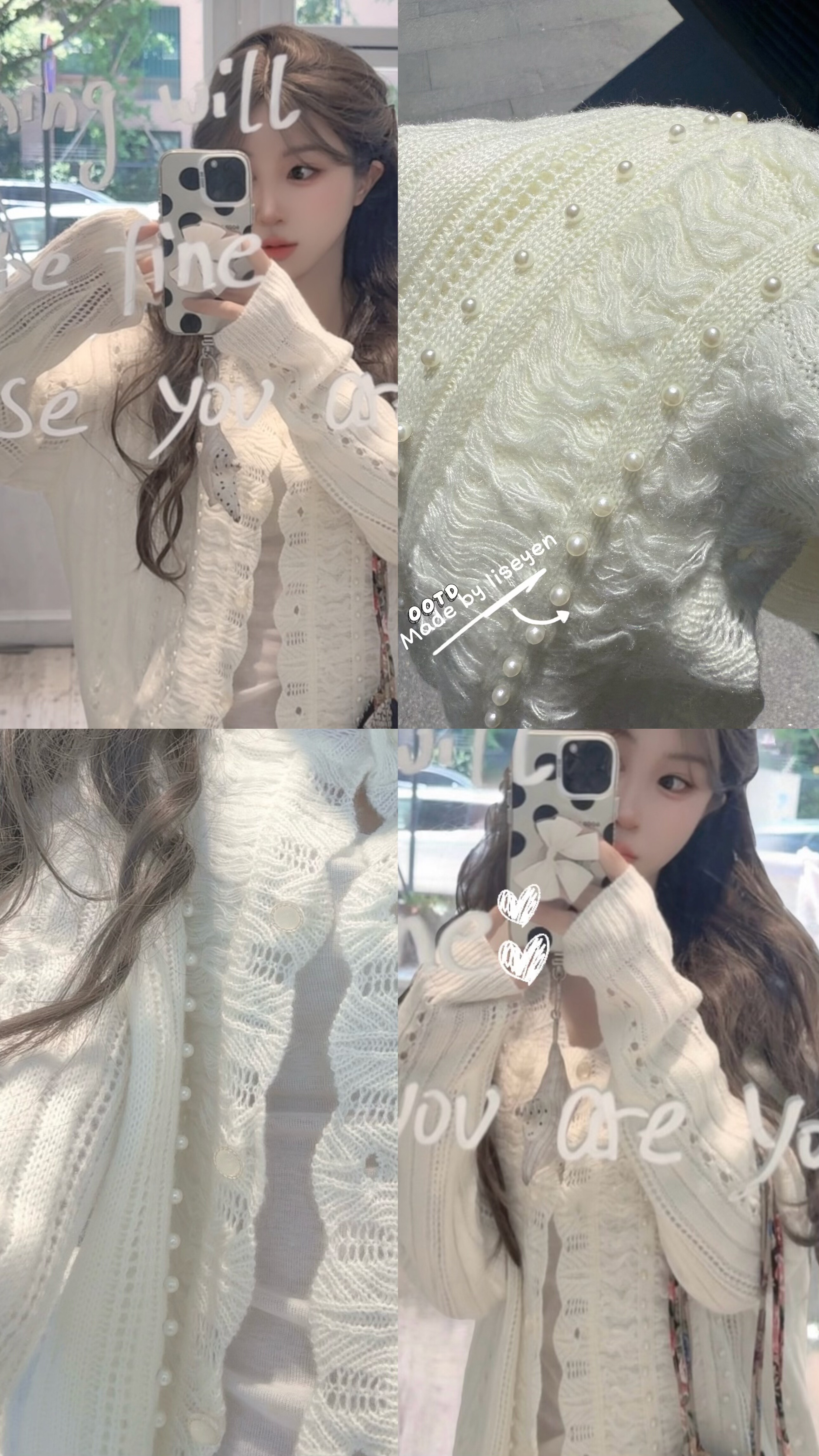 LISEYEN设计师款 小珍珠毛衣针织开衫女秋季新款长袖气质时尚上衣