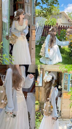 LISEYEN设计师款 冰淇淋开衫女秋季针织宽松休闲气质设计感上衣