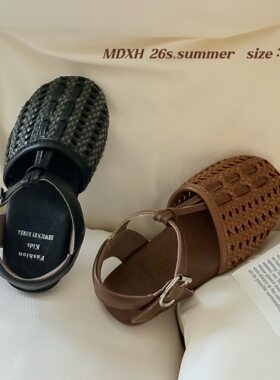 编织夏季童鞋小童儿童凉鞋女童渔
