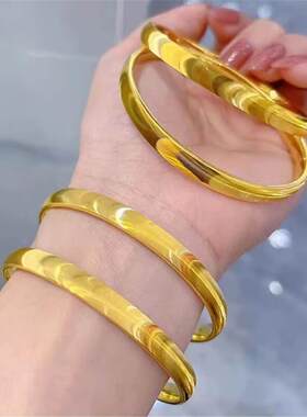 铜合金手镯新款猫眼手镯爆闪实心镯子小众设计