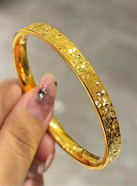 铜合金手镯爆闪亮片碎碎冰手镯素圈手镯