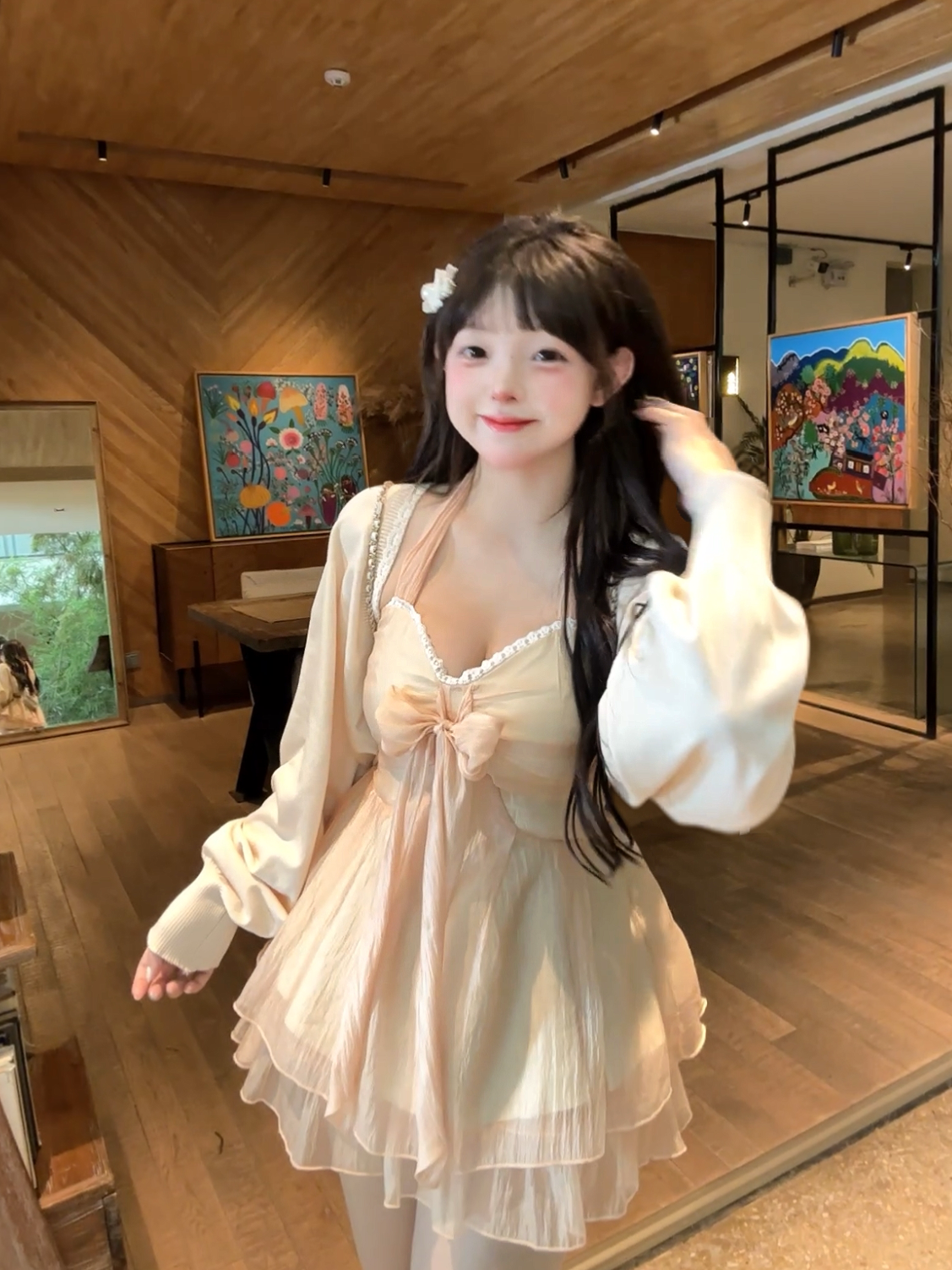 茄茄西米原创[甜梦物语]蕾丝裙子连衣裙套装秋冬季甜美