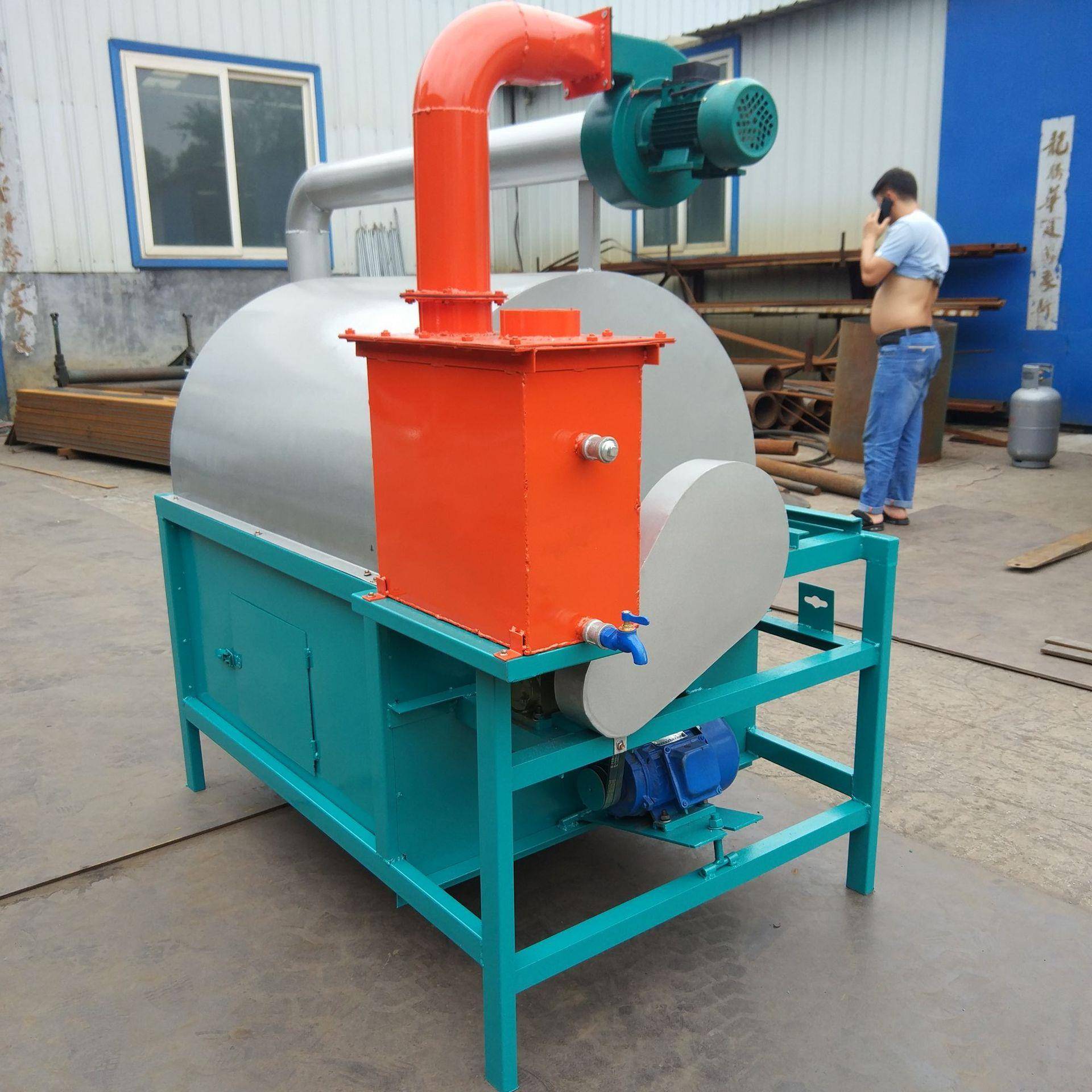 无烟 电加热全自动炒货机 大型温控炒料机 加装烟雾回收