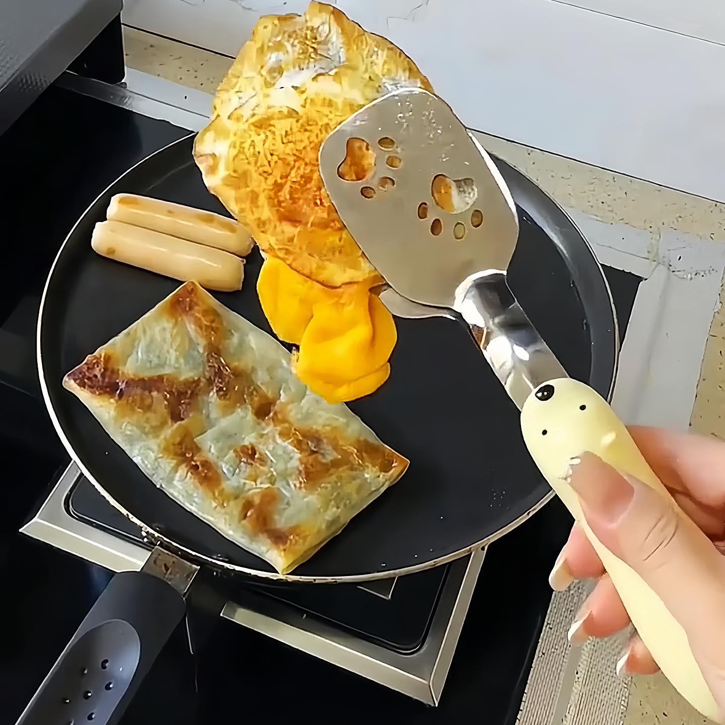 小熊煎铲夹家用多功能不锈钢牛排煎夹铲子煎鱼夹锅铲夹子二合一