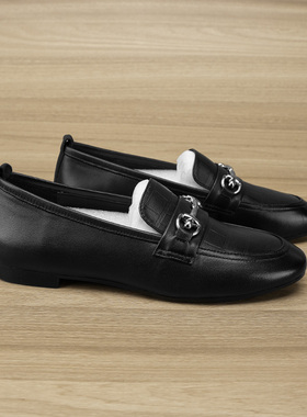 6.26 B.H 出口韩国百家舒适两穿乐福鞋通勤小皮鞋真皮低跟